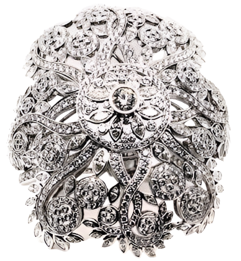 White gold and diamond bangle bracelet
