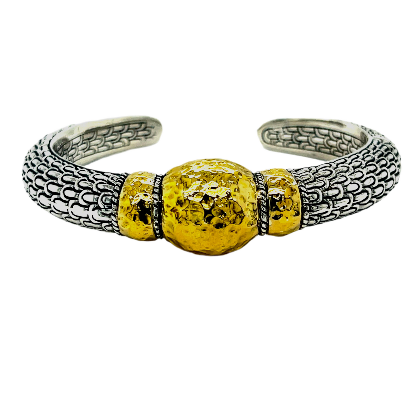 Silver gold bangled bracelet