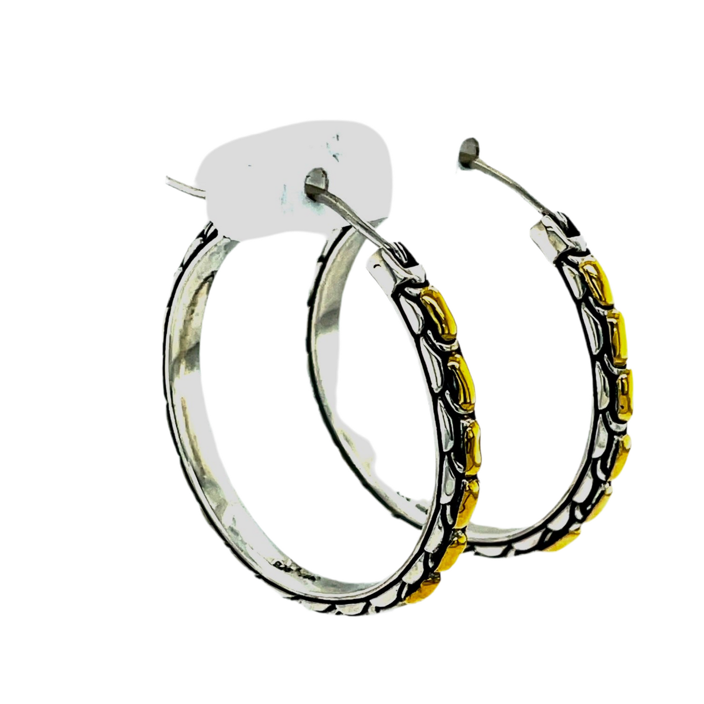 18kt Gold and Silver hoop earrings