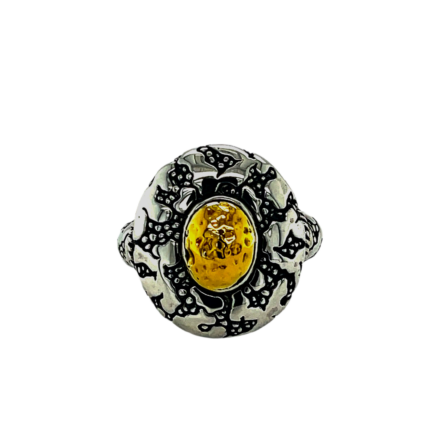 Silver and 18kt Gold ring