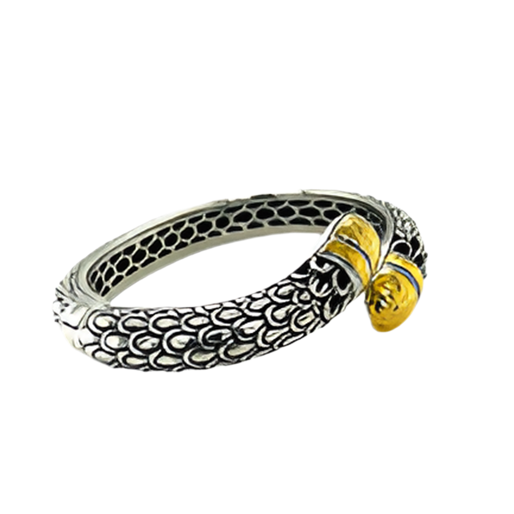 Silver and 18kt Gold cuff bracelet