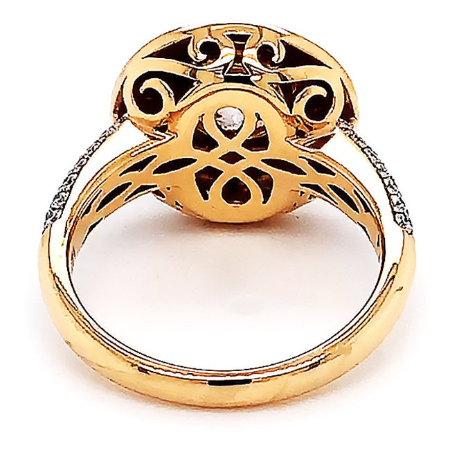 18 kt Rose Gold engagement ring set with natural rare color Gray diamond center and pink diamonds