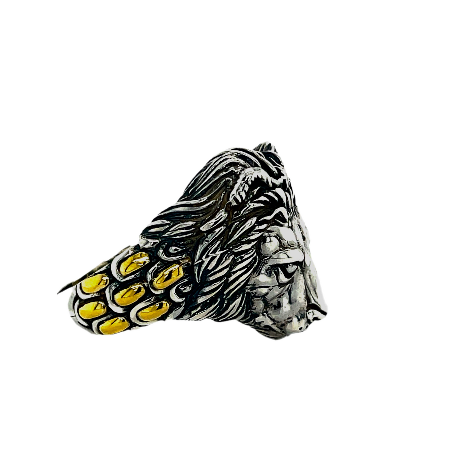 18kt Gold and Silver Lion ring