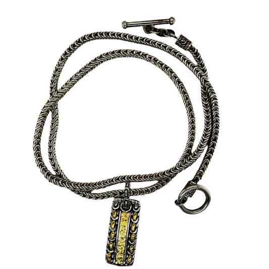 SPG 193-Gold and Silver pendant with chain