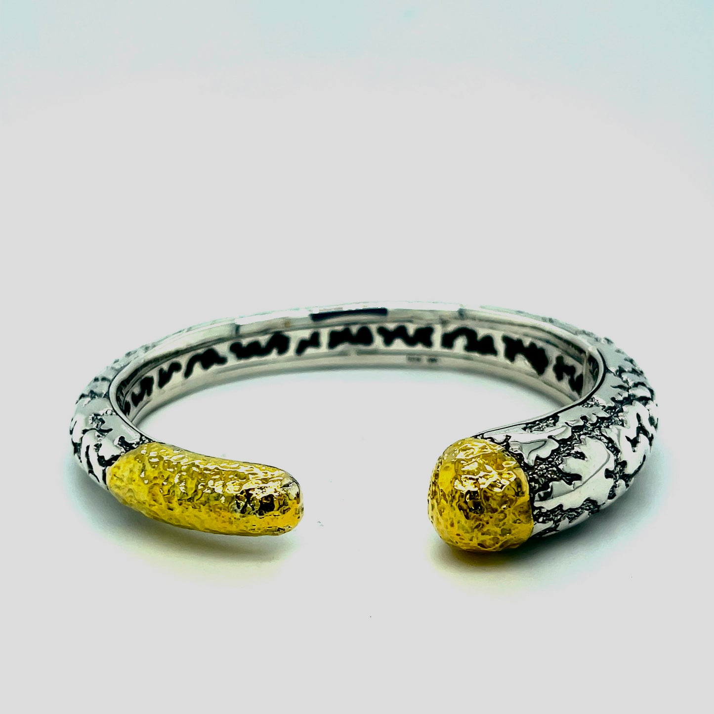 Silver gold bangle bracelet