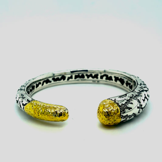 Silver gold bangle bracelet