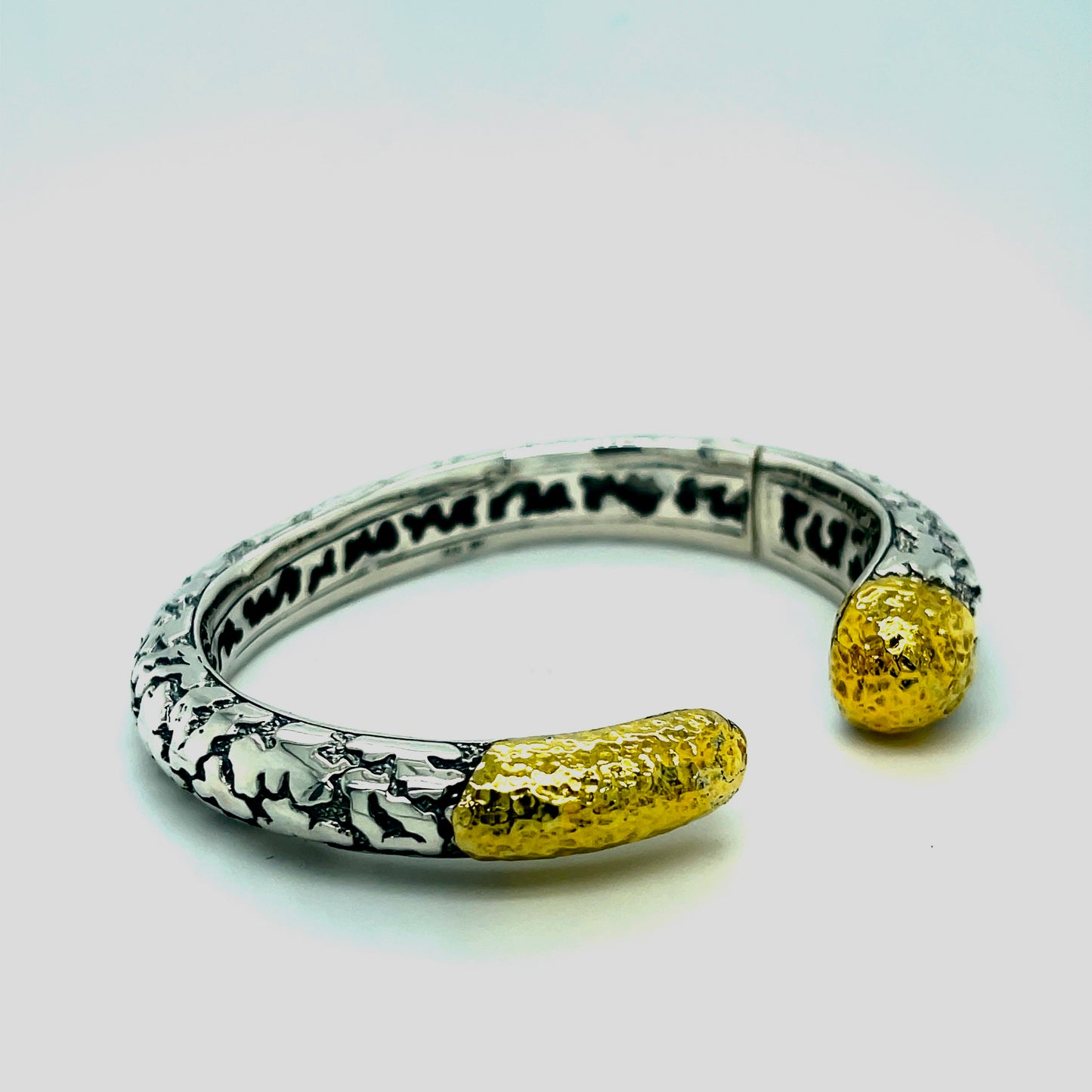 Silver gold bangle bracelet