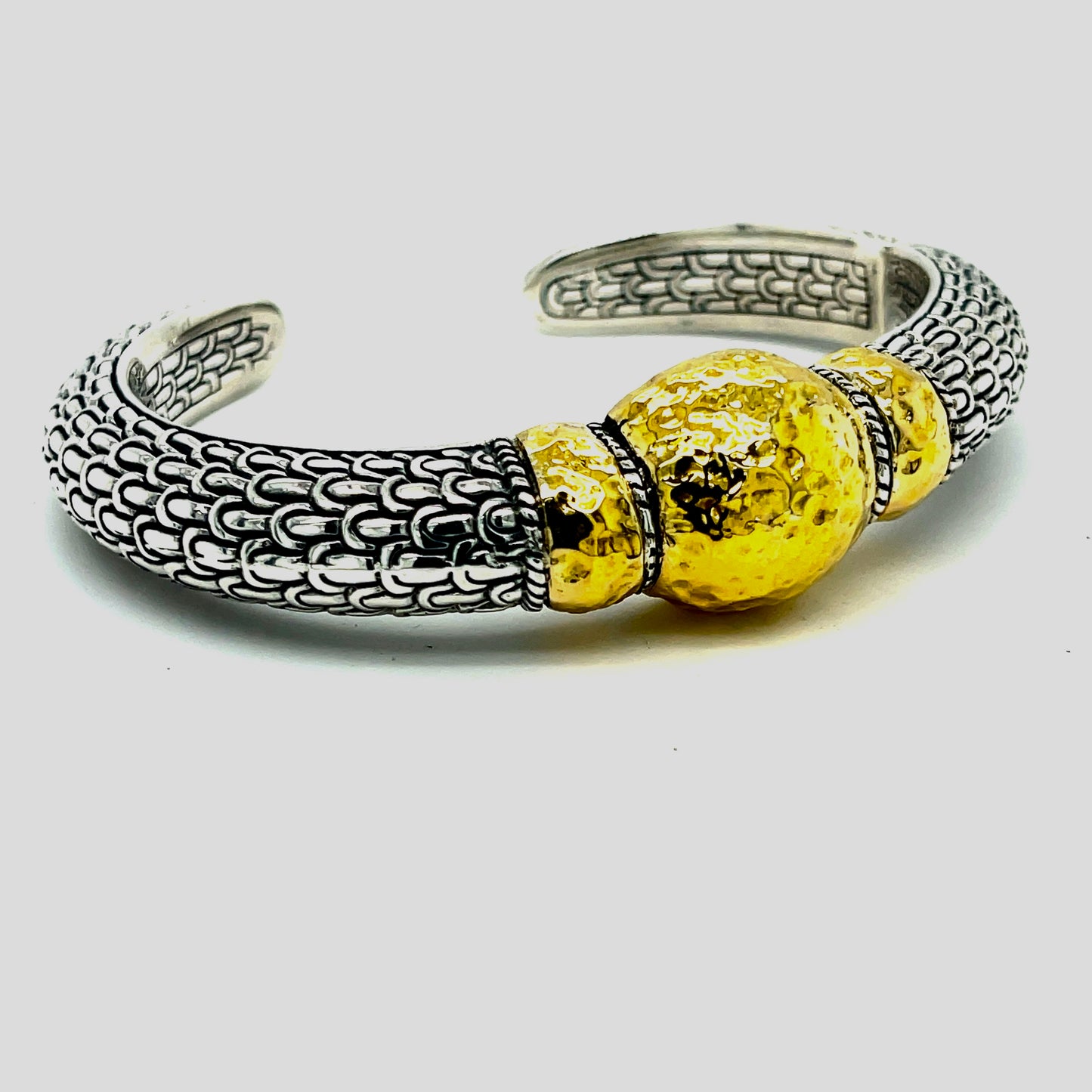 Silver gold bangled bracelet