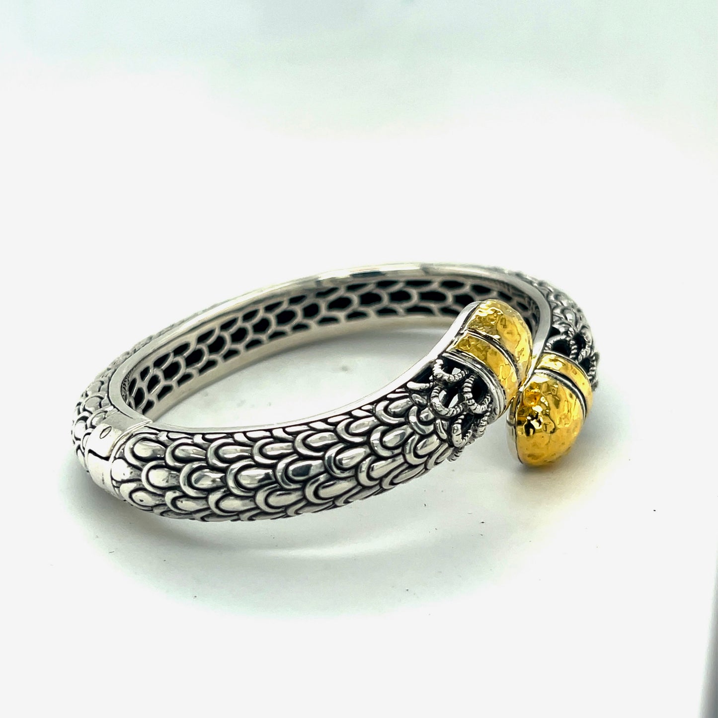 Silver and 18kt Gold cuff bracelet