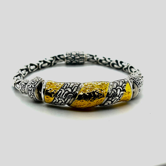 Silver and 18kt Gold bracelet