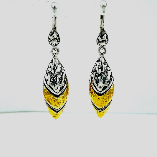 Silver  Gold swivel earrings