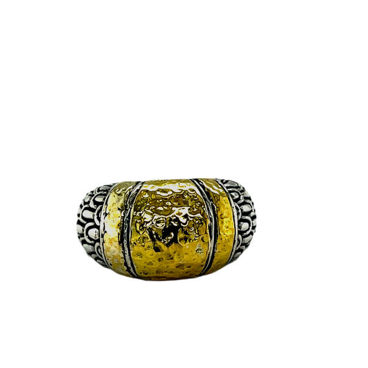 Silver Ring with 18kt Gold accent