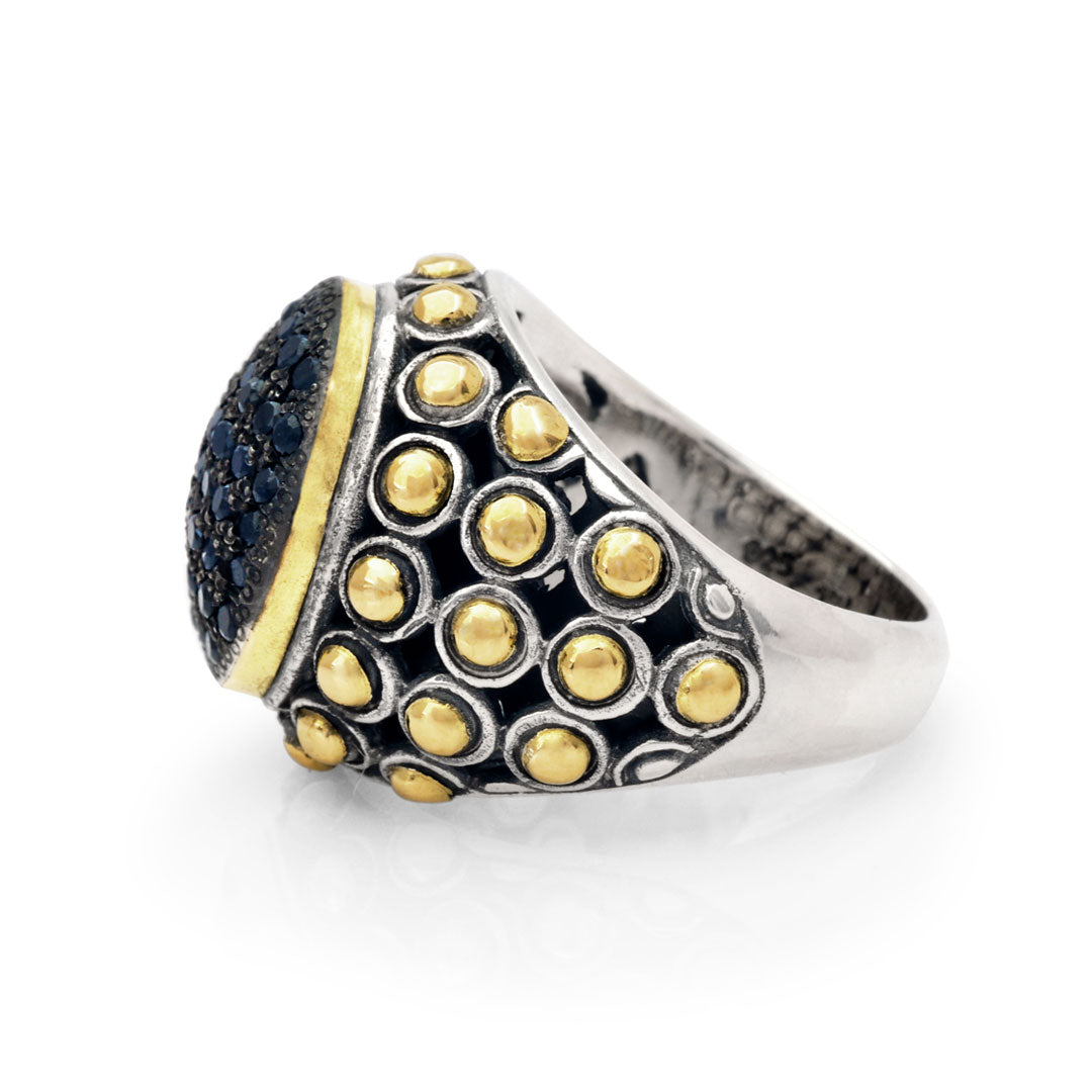 Silver gold ring