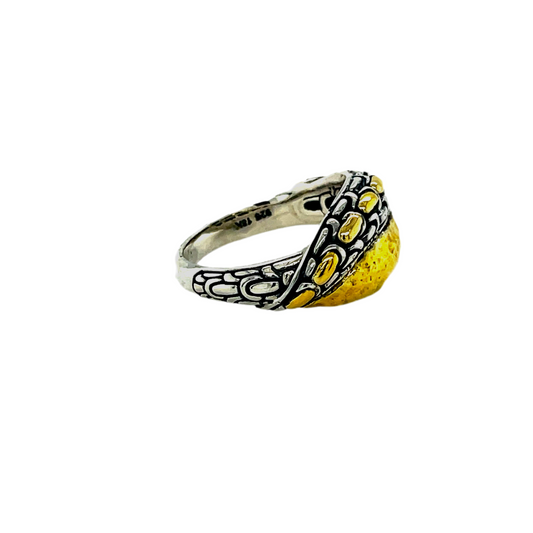 SRG193-12 Silver ring with 18kt Gold accent