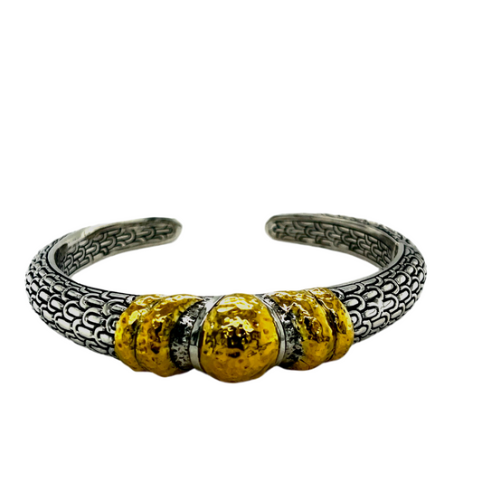 Silver gold bangle bracelet