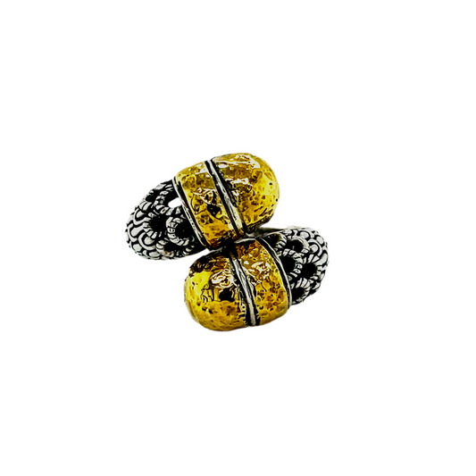 Silver ring with 18kt Gold accent