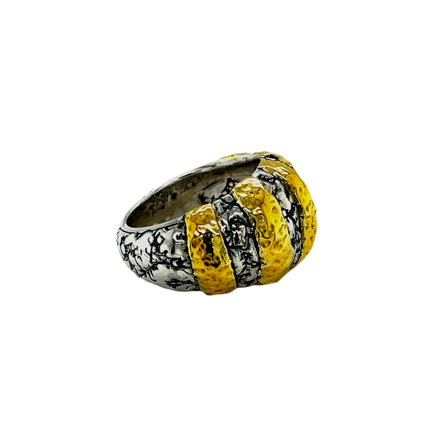 Silver ring with 18kt Gold accent