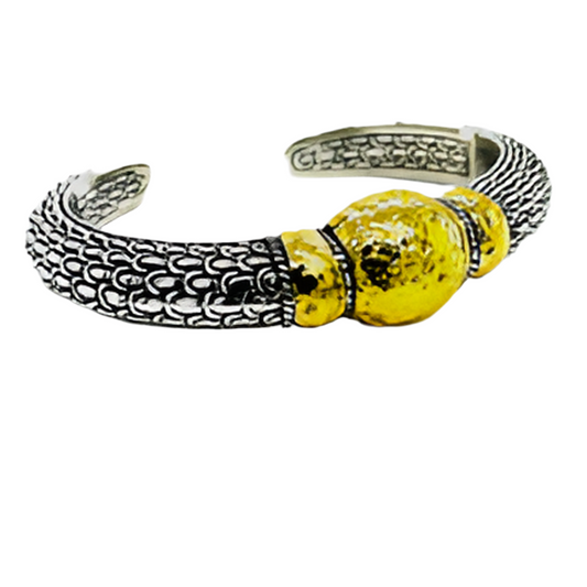 Silver gold bangled bracelet