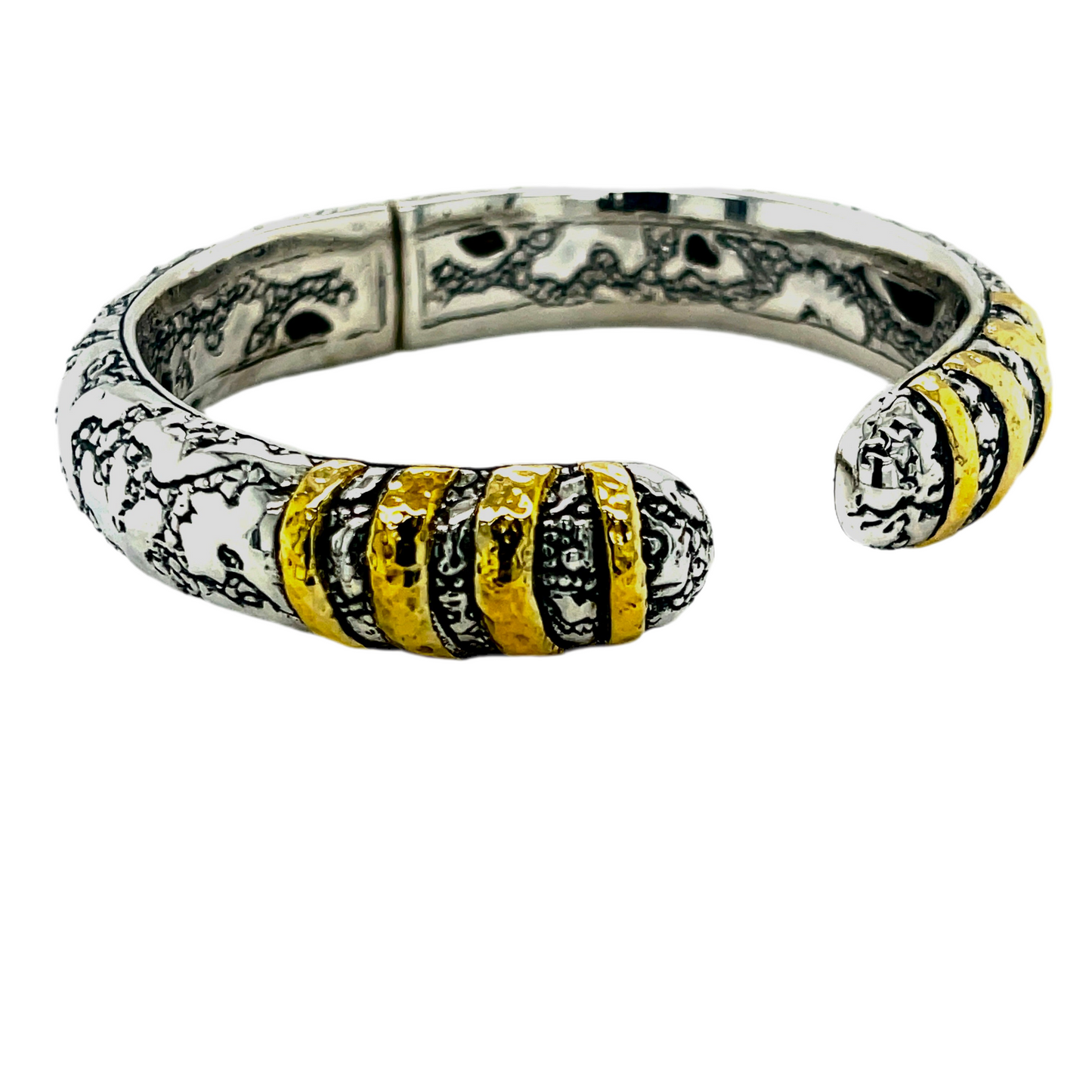 Silver and 18kt Gold cuff bracelet