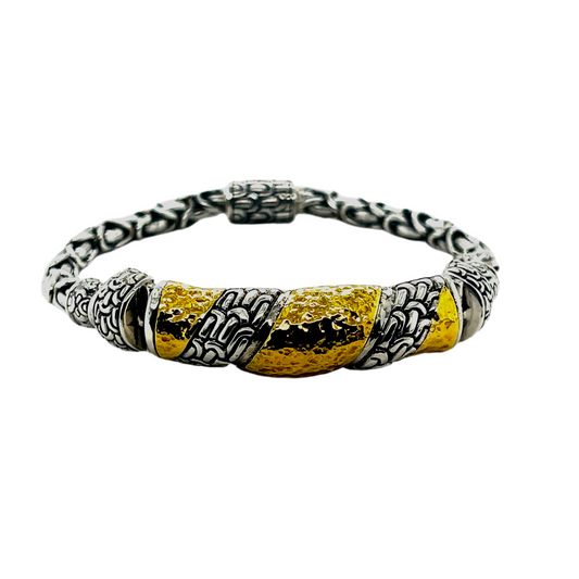 Silver and 18kt Gold bracelet