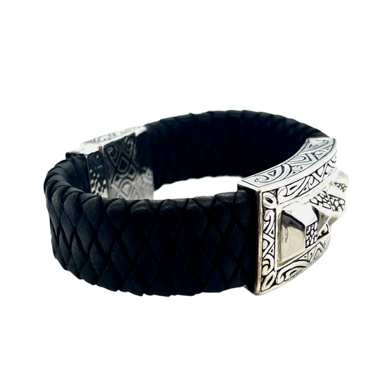 Silver and Leather bracelet