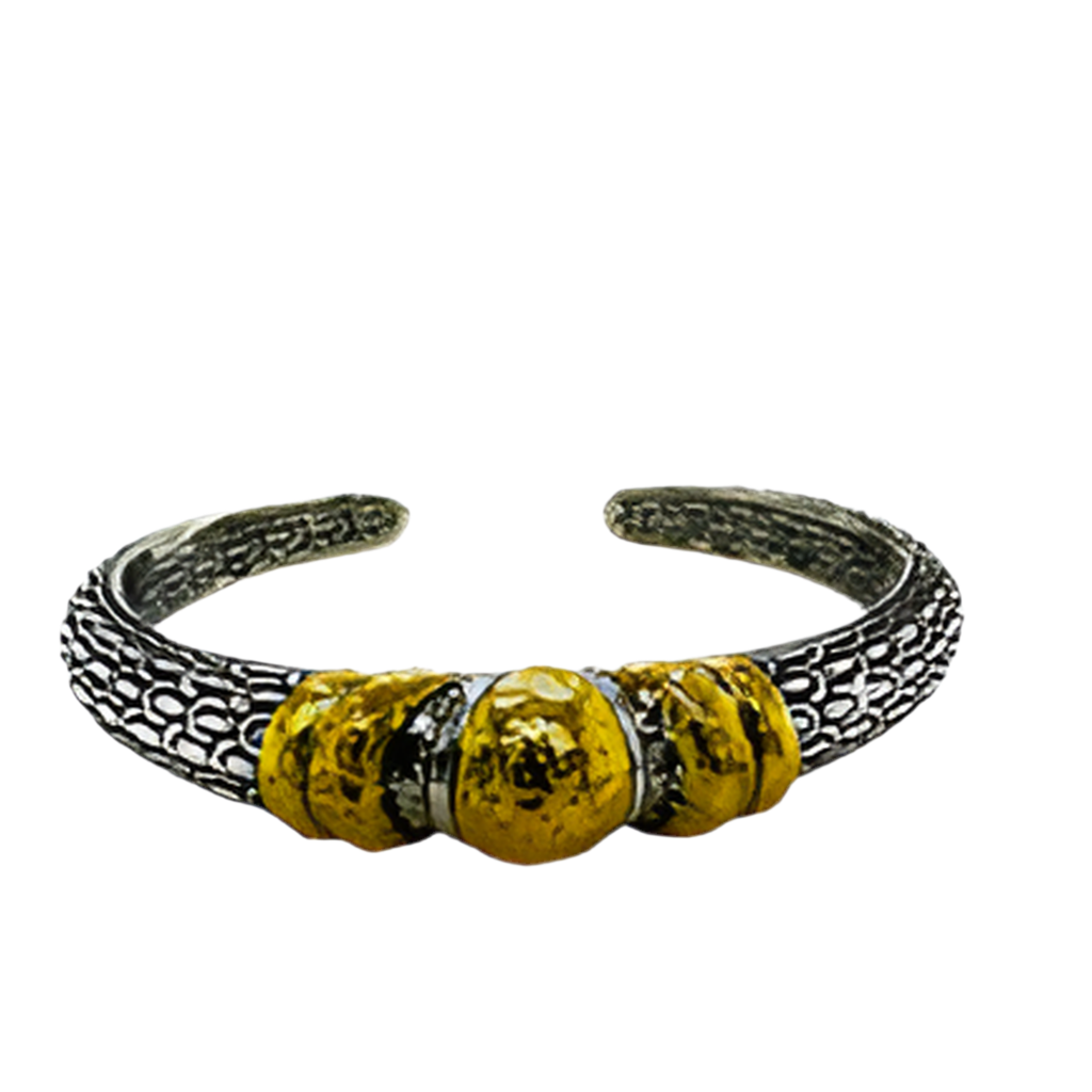 Silver gold bangle bracelet