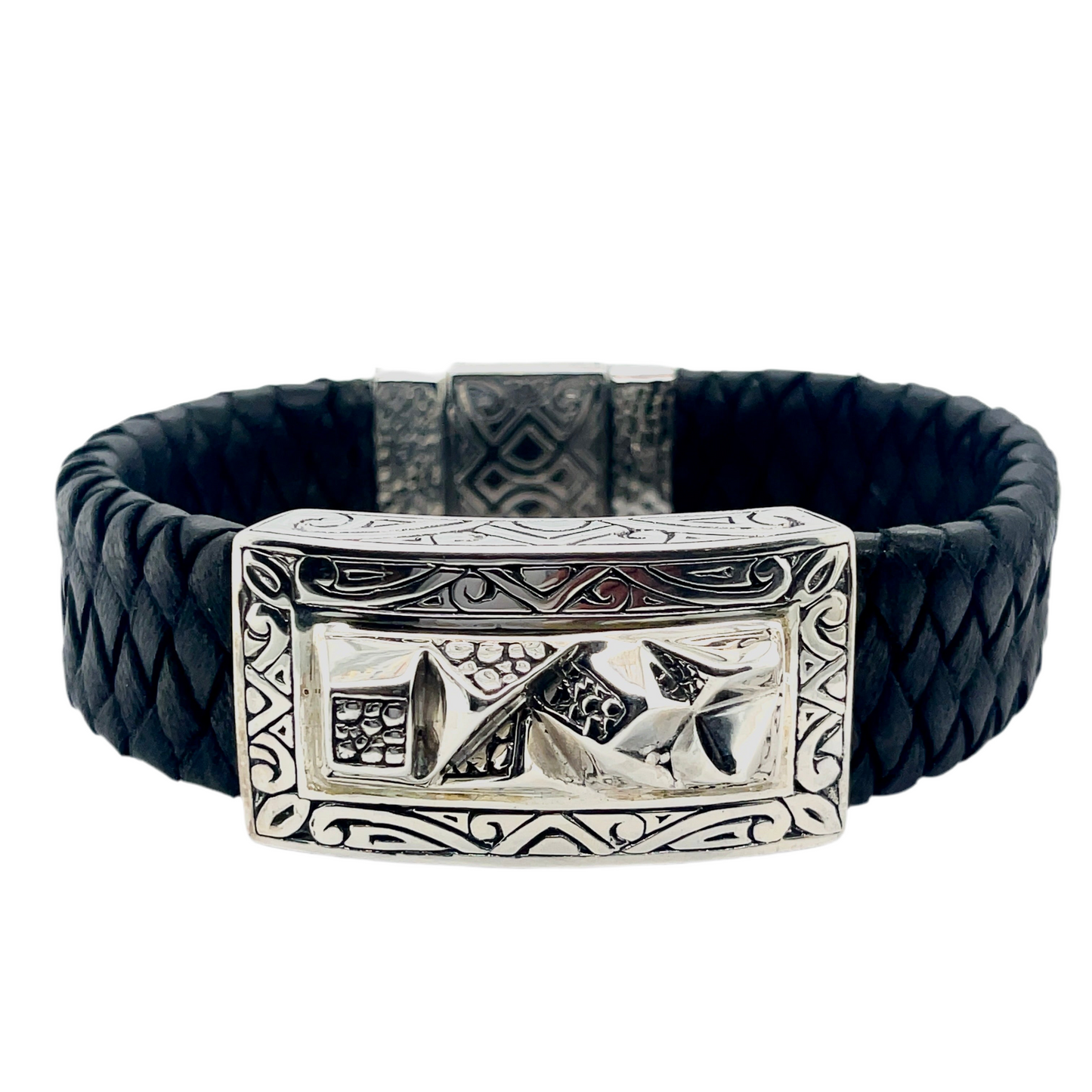 Silver and Leather bracelet