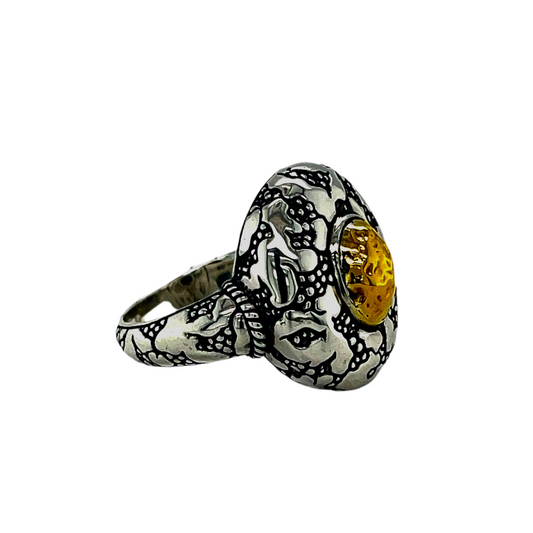 Silver and 18kt Gold ring