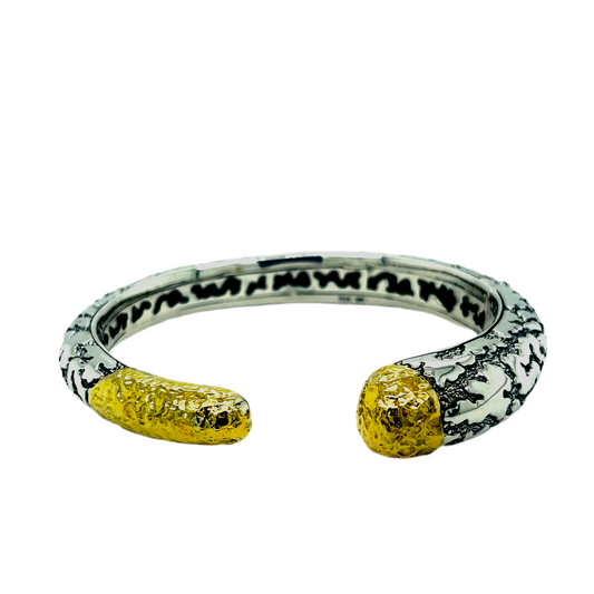 Silver gold bangle bracelet