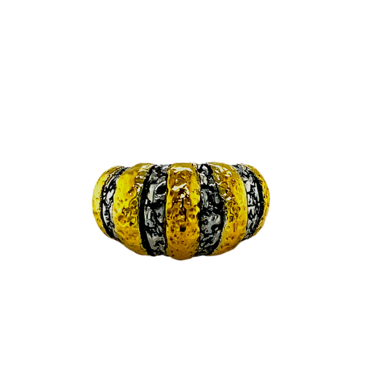 Silver ring with 18kt Gold accent