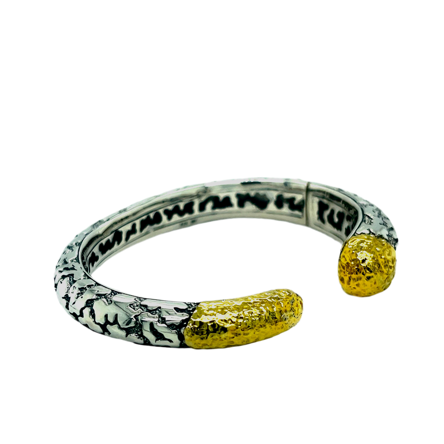 Silver gold bangle bracelet