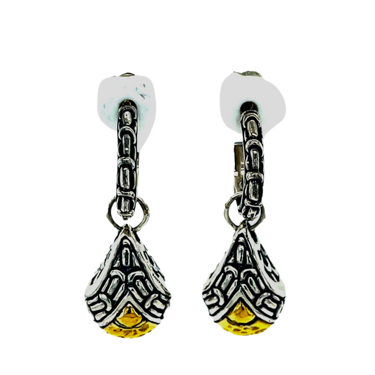 Silver and 18kt Gold earrings