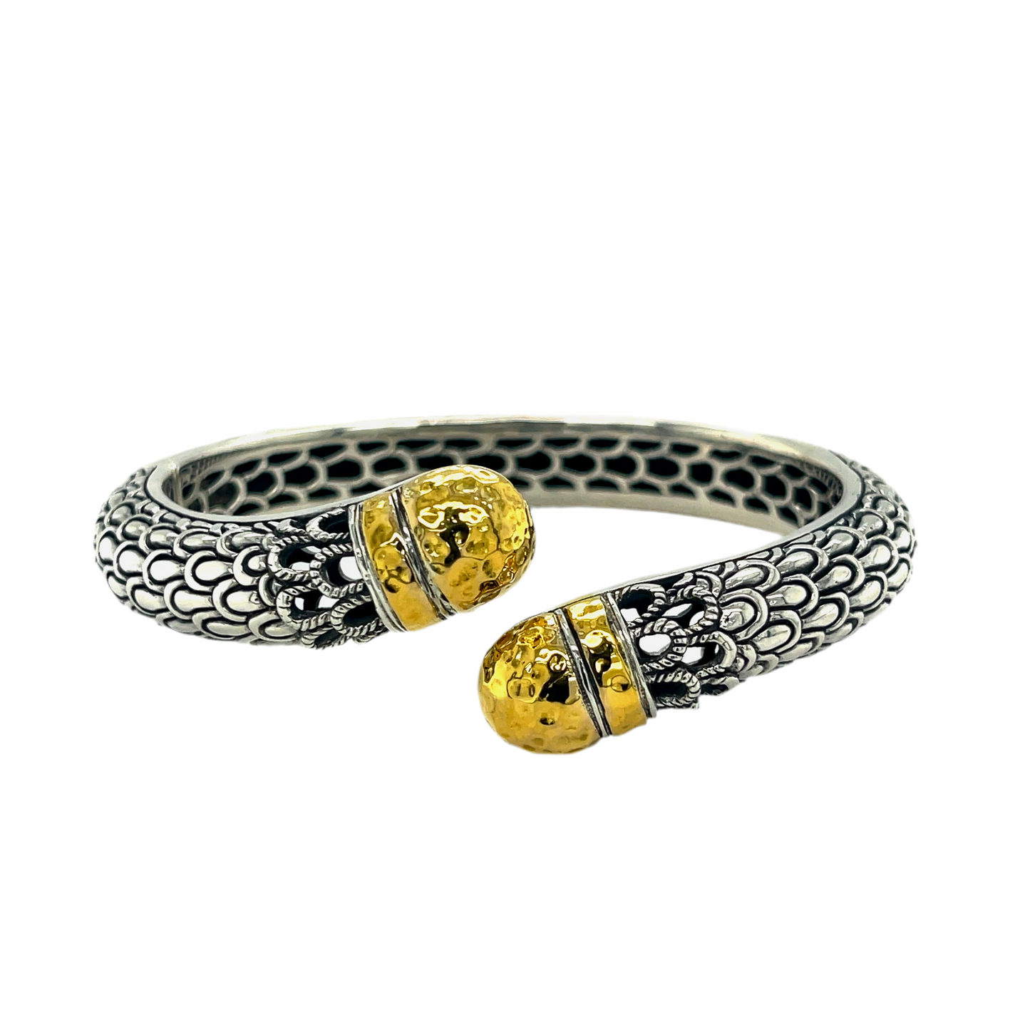 Silver and 18kt Gold cuff bracelet