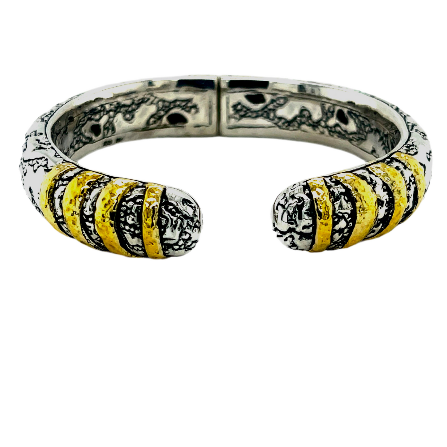Silver and 18kt Gold cuff bracelet