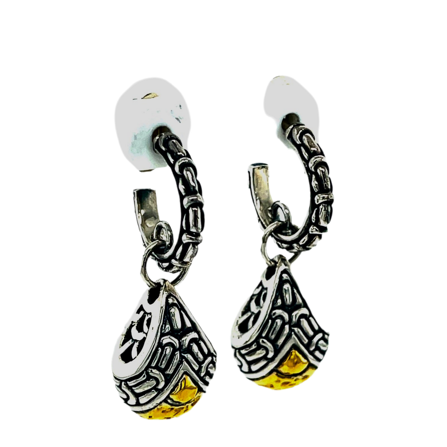 Silver and 18kt Gold earrings