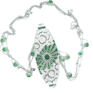 18kt white gold tsavorite necklace