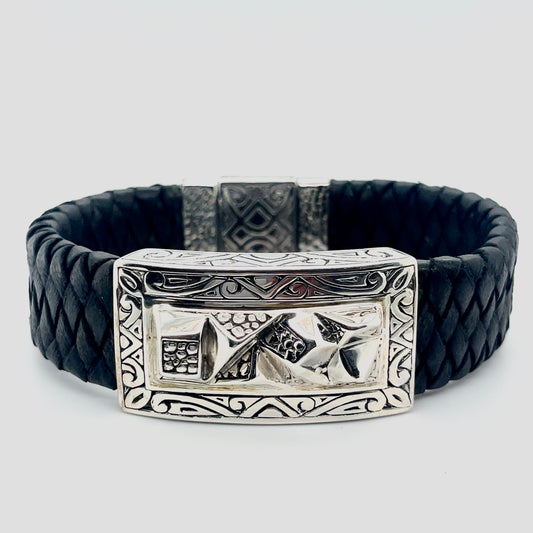 Silver and Leather bracelet